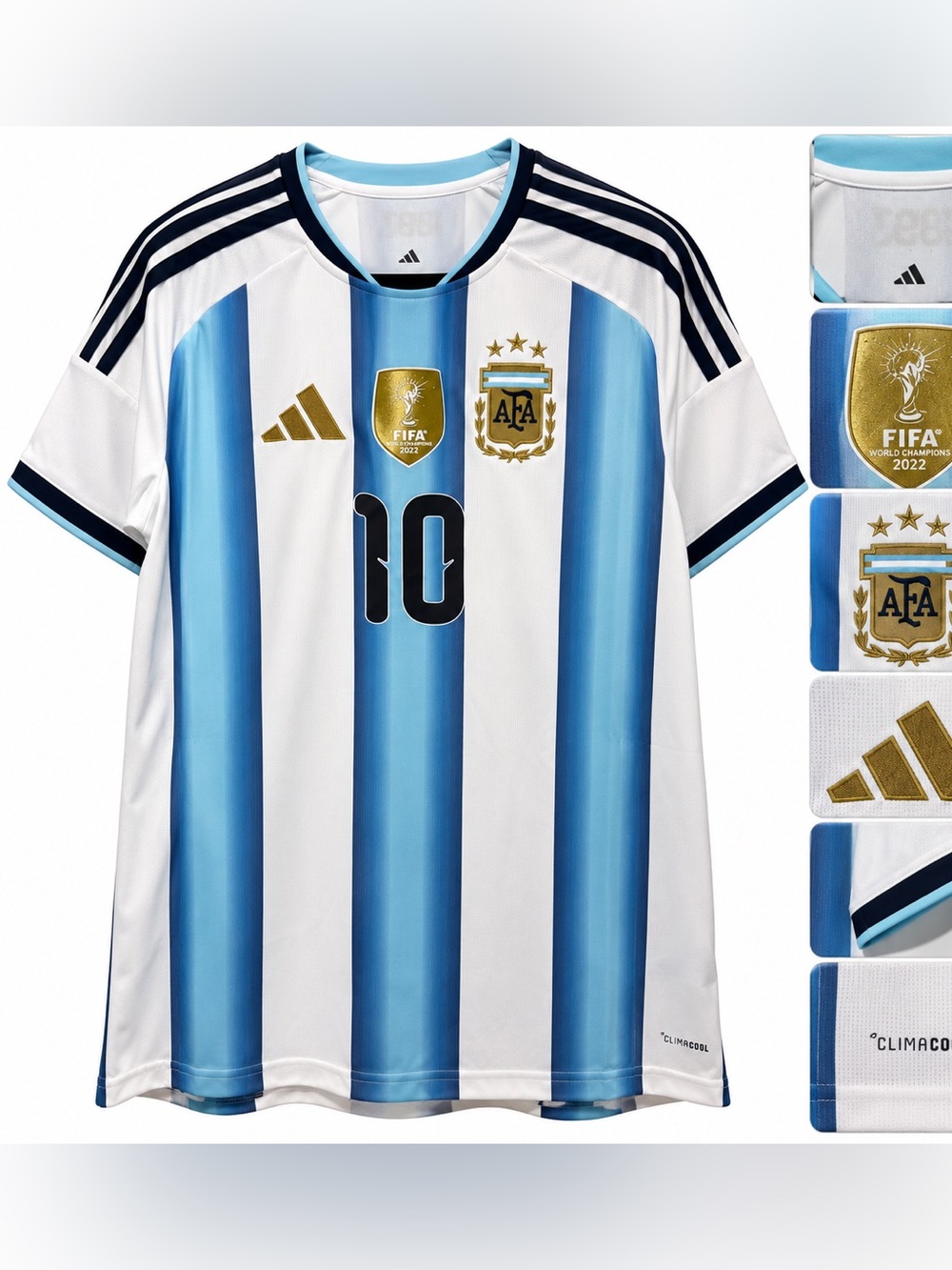 Adidas Argentina Messi #10 AFA 3-Star Jersey XL NWT KA8117 $130